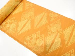 アンティーク　絽　向かい蝶に菊・楓模様織り出し　舞妓用だらり帯地反物